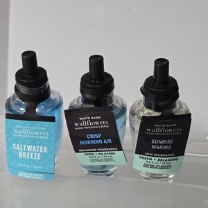 White barn bath body works wallflower refills 3 saltwater crisp morning Nwt